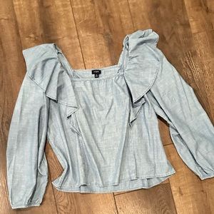 Light chambray denim top